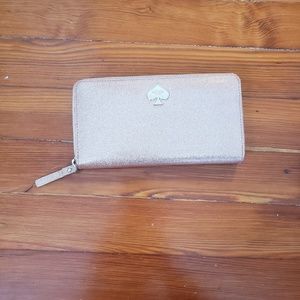 Kate spade rose gold glitter wallet